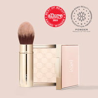 Jouer setting powder brush set with compact and retractable brush, featuring Allure Best of Beauty awards