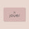 $50.00, alt: beige gift card from Jouer Cosmetics features the word "jouer" in lowercase black letters at the center, with a small icon of two interlocked shapes forming a square above it. The background is a slightly lighter shade of beige, making it an ideal present for any recipient.