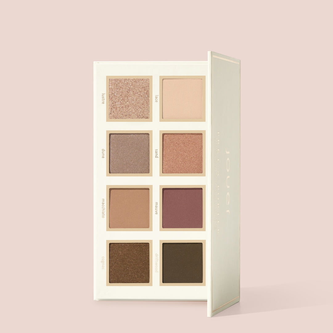 Open Prêt-à-Porter Eyeshadow Palette showing eight matte and shimmer shades.