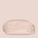 A small, light pink Pink Makeup Bag from Jouer Cosmetics is shown against a plain beige background. The soft leather-like bag has a zipper closure at the top and features a gold-colored zipper pull with an attached tag, making it the perfect travel-friendly accessory.